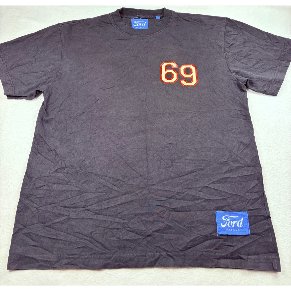 PacSun Ford Mustang 69 Graphic T-Shirt Mens Medium Black Vintage Style Tee